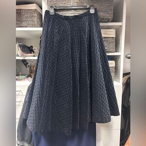 Elegant Navy Vintage Velvet Quilted Skirt